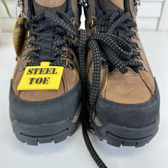 New DieHard Hiker Steel Toe Work Boots Brown Black Lace Up Leather Mens Size 8 D - Picture 5 of 10